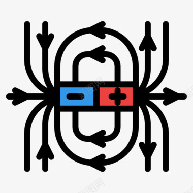 吸铁磁线性颜色磁科学155图标