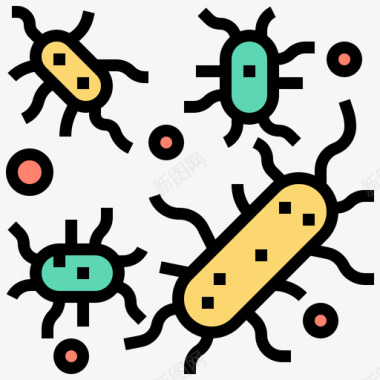 RGB颜色细菌生物化学22线状颜色图标