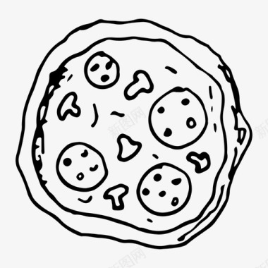 披萨快餐手绘图标