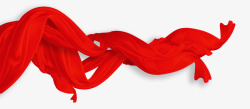 红色绸缎飘带素材