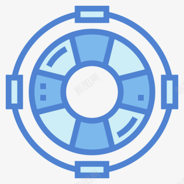 渔钓鱼救生圈钓鱼68蓝色图标