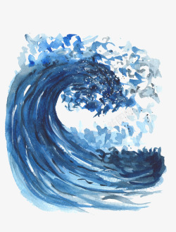 水彩手绘海洋鲸鱼水母动物装饰印刷图案手账13水彩手素材