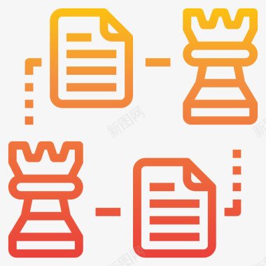 战略合作伙伴战略业务499梯度图标