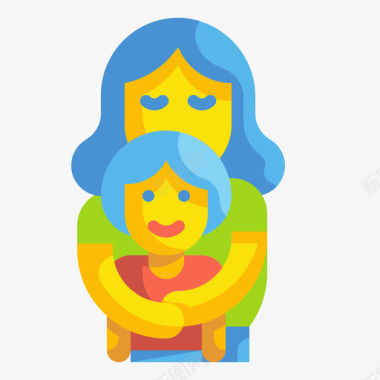 母亲节拥抱母亲节26平淡图标