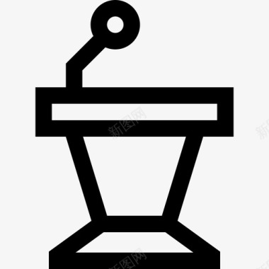 讲台讲台电影工业37线性图标