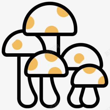 蘑菇蔬菜5黄影子图标