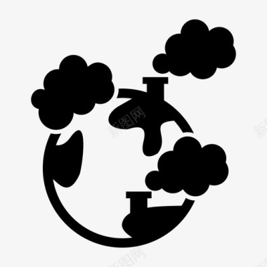 肮脏污染空气二氧化碳图标