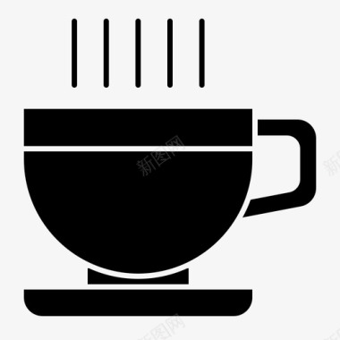 冬天咖啡一杯咖啡热的茶图标