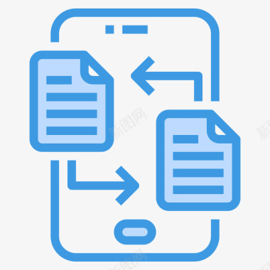 文件传输文件传输智能手机技术10蓝色图标