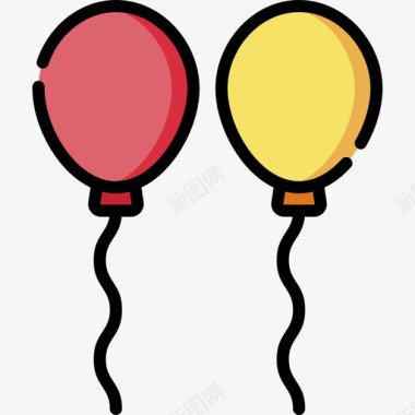 气球气球事件41线型颜色图标
