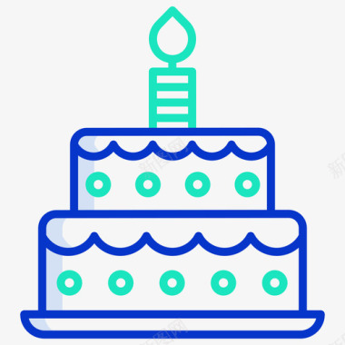 圆形蛋糕蛋糕嘉年华90轮廓颜色图标