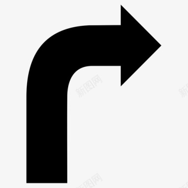保龄球道路标志右转箭头方向图标