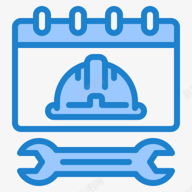 日历设计日历劳动8蓝色图标