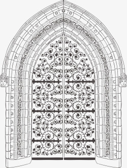 欧式复古巴洛克风格建筑门窗装饰AI矢量图案10欧式素材