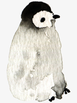 水彩卡通可爱手绘企鹅剪贴画图案手账设计PS29水彩素材
