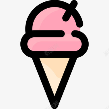 冰淇淋矢量图冰淇淋弹簧133直系颜色图标