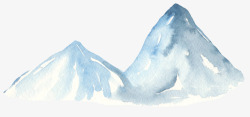 蓝色水彩冬季植物动物剪贴画装饰免扣图案17蓝色水彩素材