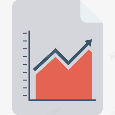 上升折线图折线图数据分析36扁平图标