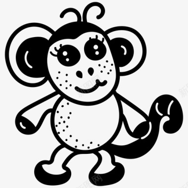 猴子卡通画动物黑猩猩图标