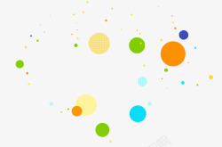 彩色3d圆点漂浮背景免抠图素材