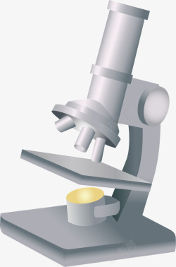 手绘简约显微镜透明图层光学显微镜卡通显微镜科学显微素材