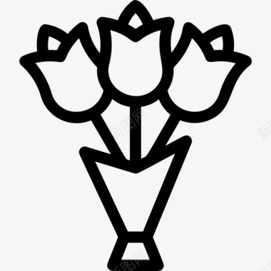 一束花爱关系图标