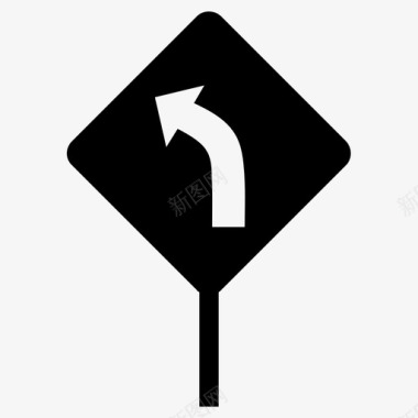道路左转箭头方向图标