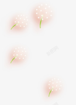 花朵和草帽图彼岸桃花设计透明素材
