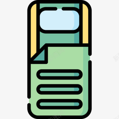 夏令营总动员睡袋夏令营27线性颜色图标