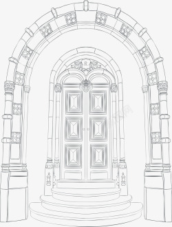 欧式复古巴洛克风格建筑门窗装饰AI矢量图案3欧式复素材