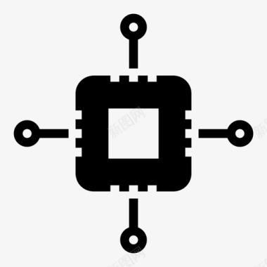 电路微芯片电子芯片集成电路图标