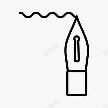 墨笔水墨笔书法线条图标
