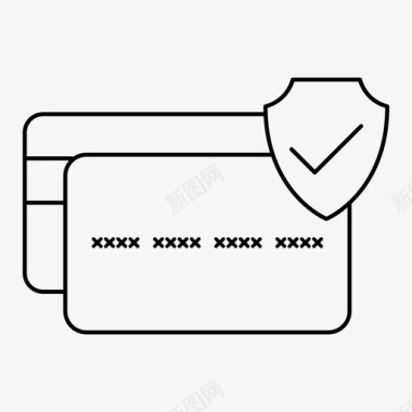 矢量抽奖机信用卡保护活跃支票信用卡图标