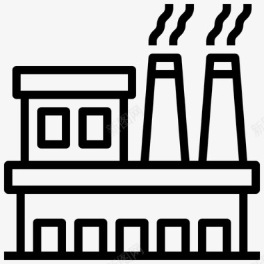 冬季图标工厂冬季小镇20线性图标