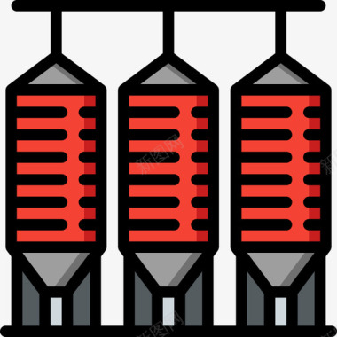 71背景筒仓农业71线性颜色图标