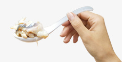 手酸菜鱼勺子手拿勺子鱼肉平面平面设计素材