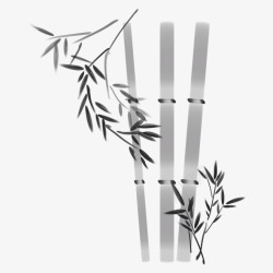 水墨竹林中式古典竹子竹叶透明素材
