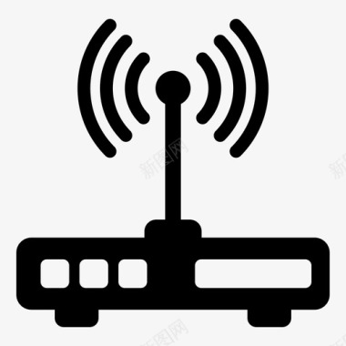 路由器设备立体插画wifi路由器互联网设备调制解调器图标