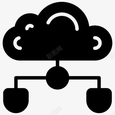 立体印花云数据网络云计算云数据图标