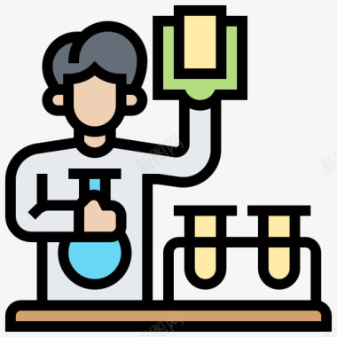 小小科学家科学家科学145线性颜色图标