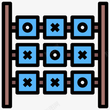 仲夏之夜TicTacToe游戏之夜8线性颜色图标