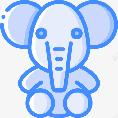 大象大象软玩具3蓝色图标