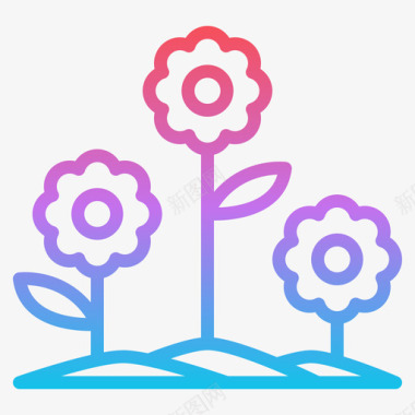 花卉墨点素材花卉生态环境9梯度图标