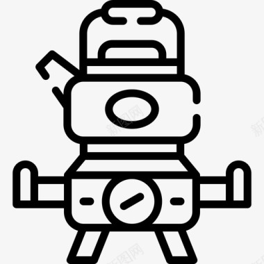 夏令营总动员露营夏令营26线性图标