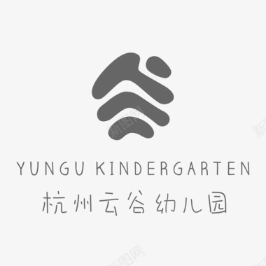 灰色大树幼儿园logo灰色图标