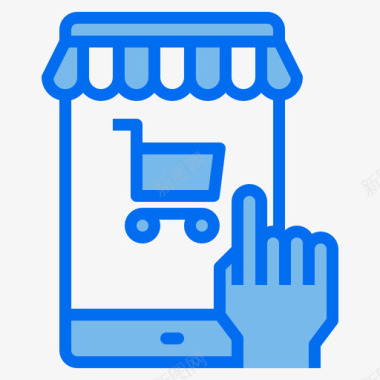 短信手机icon手机网上购物14蓝色图标