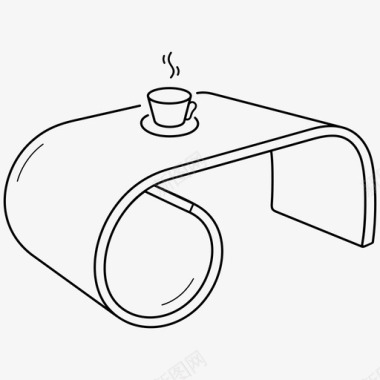 现代咖啡桌桌子家具图标