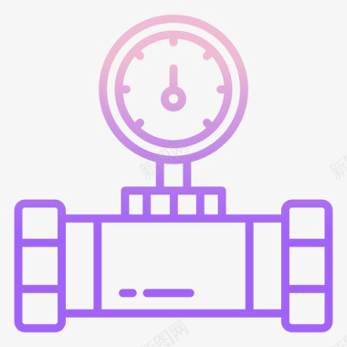 矢量水表水表管道10轮廓坡度图标