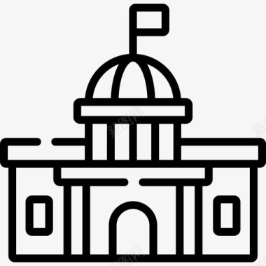 矢量城市生活市政厅城市生活49直系图标