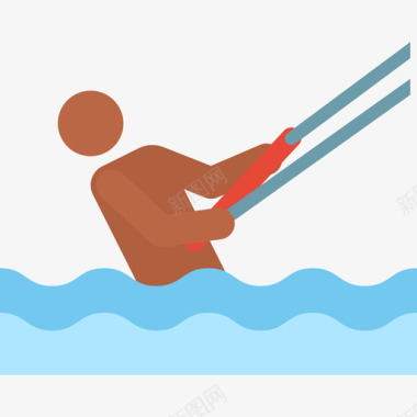 风筝冲浪水上运动14彩色图标